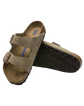 Arizona Soft Footbed Suede Leather Sandals in Taupe
