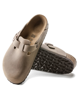 The Birkenstock Womens Boston Natural Leather Oiled Sandals in Tobacco Brown