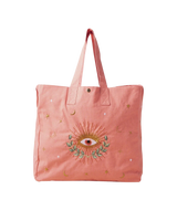 Celestial Eye Carryall Bag in Coral