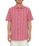 The Volcom Mens Newbar Stripe Shirt in Washed Ruby