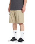 The Volcom Mens Strange Tripper Walkshorts in Khaki