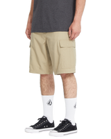 The Volcom Mens Strange Tripper Walkshorts in Khaki