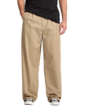 The Volcom Mens Baggos Pleat Trousers in Khaki
