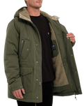 The Volcom Mens Starget 5K Technical Jacket in Military