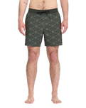 Lido Print Swimshorts in Squadron Green
