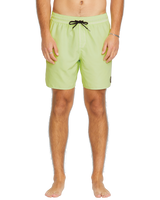 The Volcom Mens Center Elastic Waist Swimshorts in Mist Green