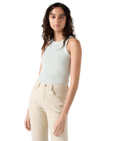 Essential Racer Vest in Pale Blue Garment Dye