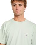 The Volcom Mens Stone Blanks T-Shirt in Carolina Blue