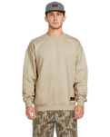 The Volcom Mens Operators Crew Sweatshirt in Light Khaki