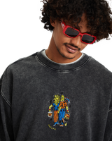 The Volcom Mens Bob Mollema Crew Sweatshirt in Light Acid Black