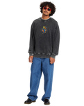 The Volcom Mens Bob Mollema Crew Sweatshirt in Light Acid Black