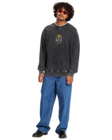 The Volcom Mens Bob Mollema Crew Sweatshirt in Light Acid Black
