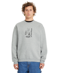 The Volcom Mens Noder Crew Sweatshirt in Heather Grey