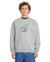 The Volcom Mens Noder Crew Sweatshirt in Heather Grey
