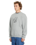 The Volcom Mens Noder Crew Sweatshirt in Heather Grey