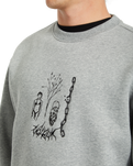 The Volcom Mens Noder Crew Sweatshirt in Heather Grey