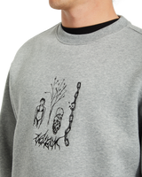 The Volcom Mens Noder Crew Sweatshirt in Heather Grey
