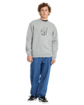 The Volcom Mens Noder Crew Sweatshirt in Heather Grey