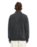 Single Stone 1/4 Zip Sweatshirt in Light Acid Black
