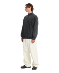 Single Stone 1/4 Zip Sweatshirt in Light Acid Black