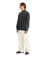 Single Stone 1/4 Zip Sweatshirt in Light Acid Black