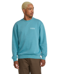 The Volcom Mens Terry Stoned Crew Sweatshirt in Used Blue