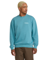 The Volcom Mens Terry Stoned Crew Sweatshirt in Used Blue