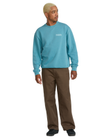 The Volcom Mens Terry Stoned Crew Sweatshirt in Used Blue