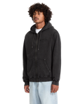The Volcom Mens Studder Zip Hoodie in Black