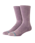 Womens Icon Dyed Crew Socks in Plum