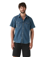 Relaxed Western Shirt in Huckleberry Desert