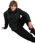 The Volcom Mens Bowered Fleece Overshirt in Scarab