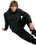 The Volcom Mens Bowered Fleece Overshirt in Scarab