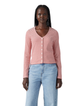 The Levi's® Womens Muse Long Sleeve T-Shirt in Vanilla Stripe Scarlet Smile