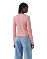 The Levi's® Womens Muse Long Sleeve T-Shirt in Vanilla Stripe Scarlet Smile