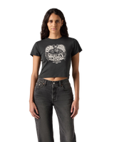 The Levi's® Womens Graphic Essential Sporty T-Shirt in Eagle Pirate Black