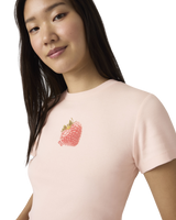 Graphic Essential Sporty T-Shirt in Heart Strawberry Crystal Pink