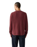 Relaxed Thermal Long Sleeve T-Shirt in Garment Dye Oxblood Red