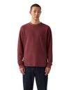 Relaxed Thermal Long Sleeve T-Shirt in Garment Dye Oxblood Red