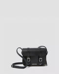 7" Leather Satchel in Black Kiev & Smooth Leather