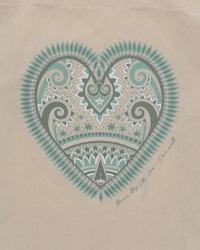 Mandala Heart Shoppers Bag in Natural