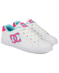 The DC Shoes Womens Chelsea Shoes in White, Crazy Pink & Blue