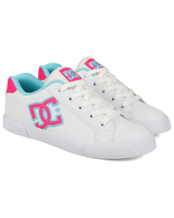 The DC Shoes Womens Chelsea Shoes in White, Crazy Pink & Blue