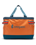 The Cotopaxi Allpa 60L Gear Hauler Tote Bag in Tamarindo & Abyss