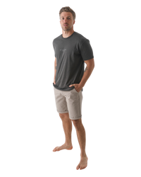 Belted Chino Walkshorts in Stone Cloud