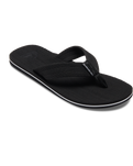 The Quiksilver Mens Molokai Layback Textured Flip Flops in Black, White & Black