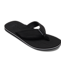 The Quiksilver Mens Molokai Layback Textured Flip Flops in Black, White & Black