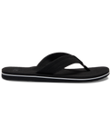 The Quiksilver Mens Molokai Layback Textured Flip Flops in Black, White & Black