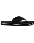The Quiksilver Mens Molokai Layback Textured Flip Flops in Black, White & Black