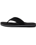 The Quiksilver Mens Molokai Layback Textured Flip Flops in Black, White & Black
